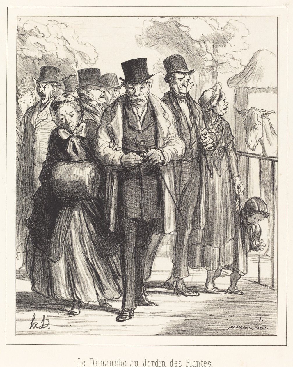 El domingo en el Jardín de las Plantas de Honoré Daumier