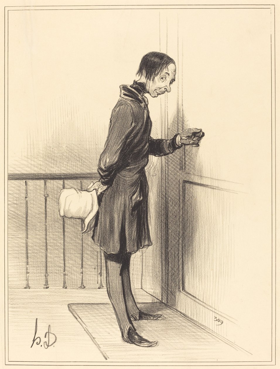 El mendigo a domicilio de Honoré Daumier