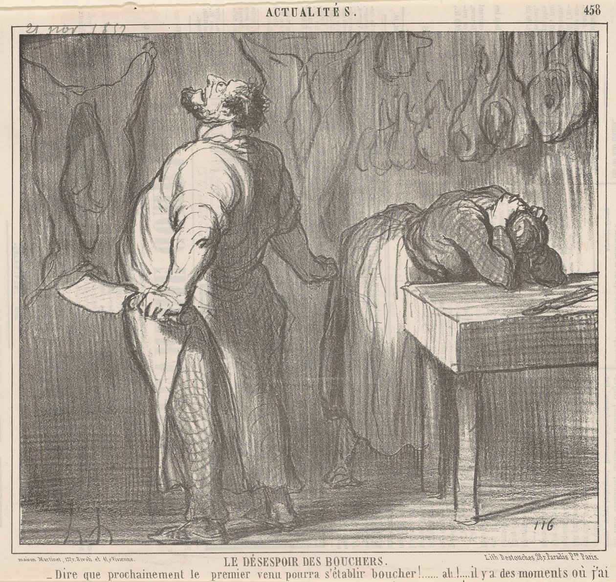 La desesperación de los carniceros de Honoré Daumier