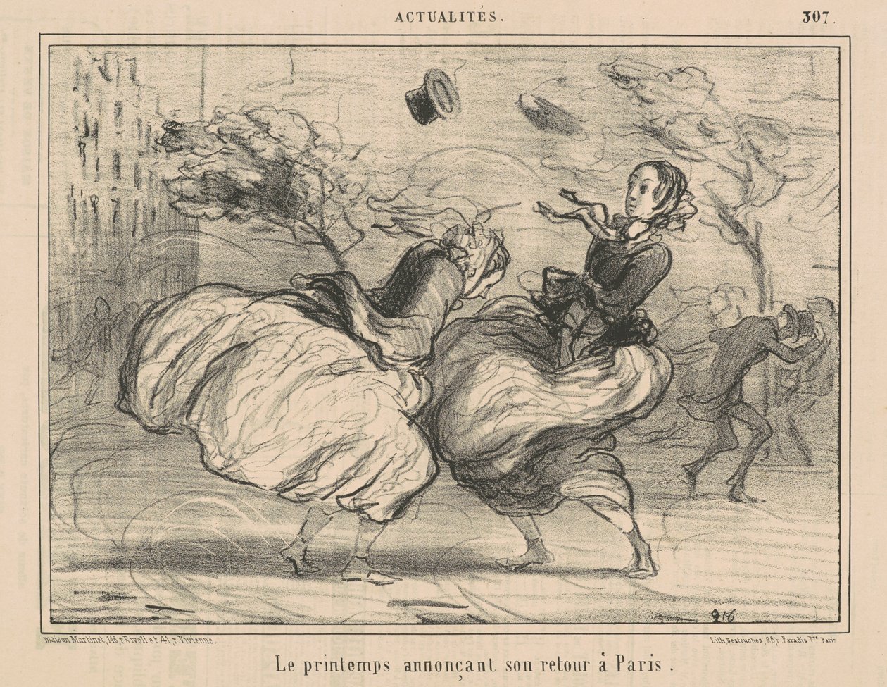 La primavera anunciando su regreso a París de Honoré Daumier