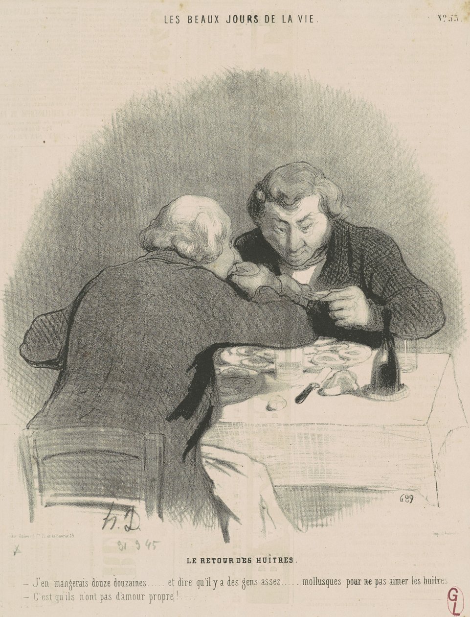 El regreso de las ostras de Honoré Daumier