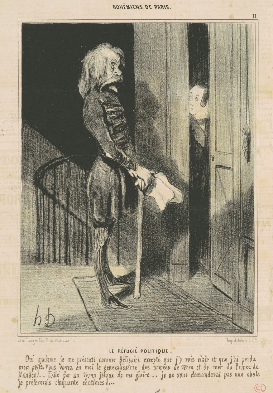 El refugiado político de Honoré Daumier