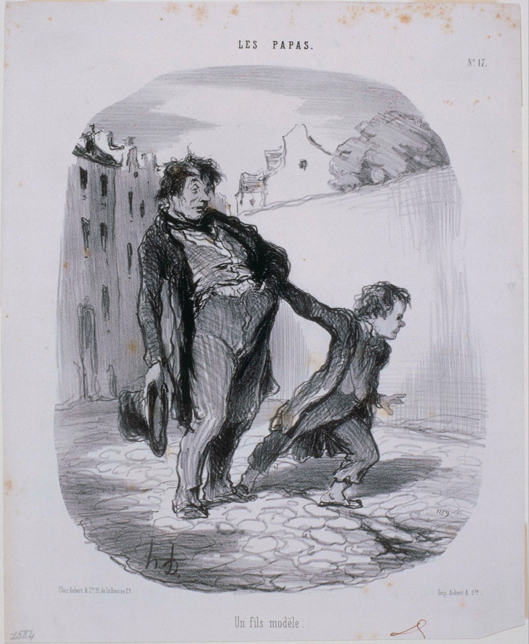 Les Papas: Un hijo ejemplar de Honoré Daumier