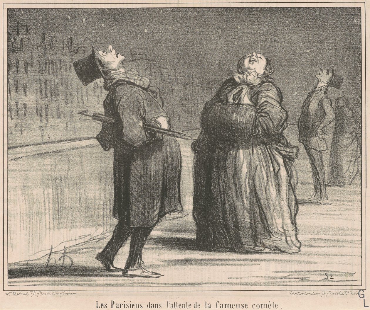 Los parisinos en espera de ... de Honoré Daumier