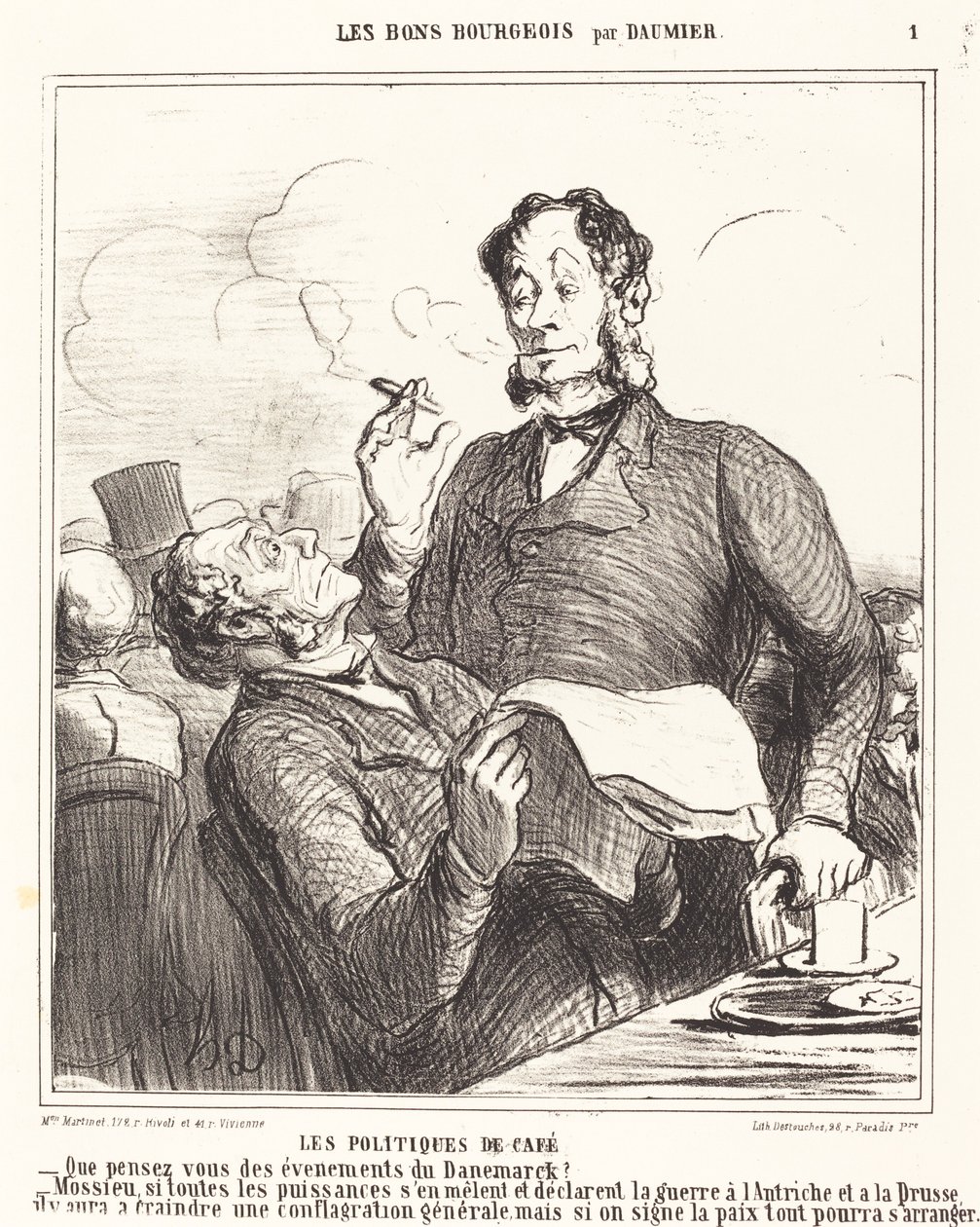 Las Políticas del Café de Honoré Daumier