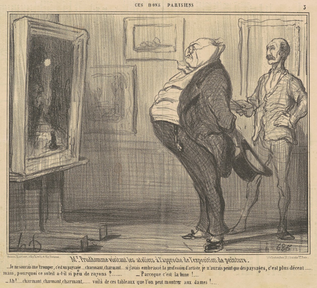 M. Prudhomme visitando los talleres de Honoré Daumier