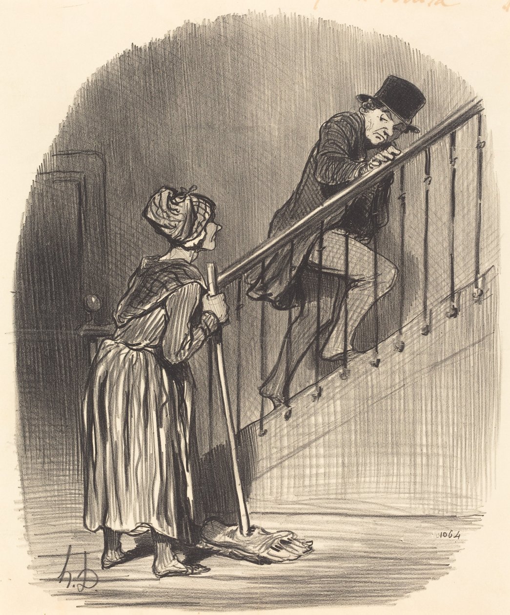 ¿Está mi esposa en casa? de Honoré Daumier