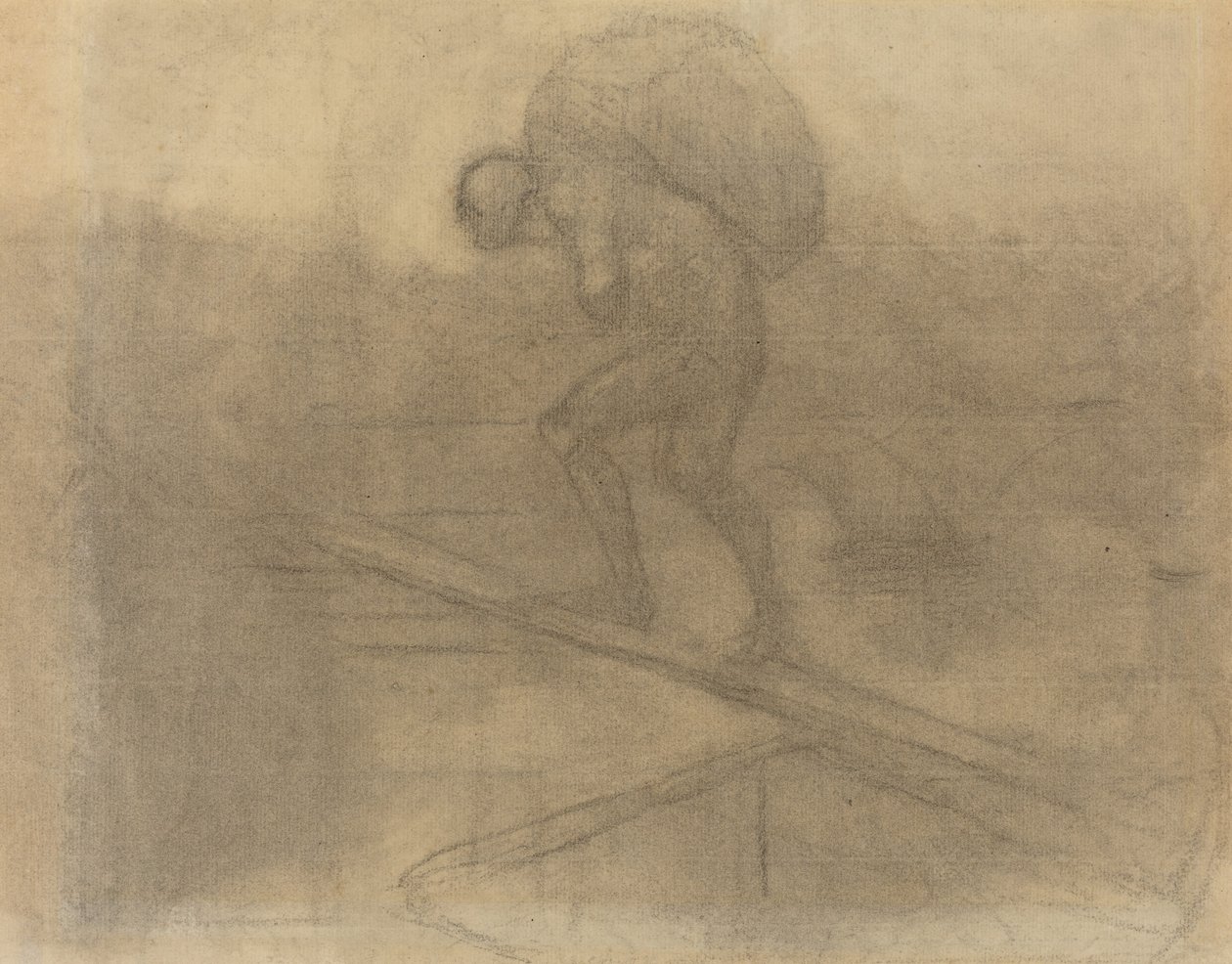 Hombre cargando un saco de Honoré Daumier