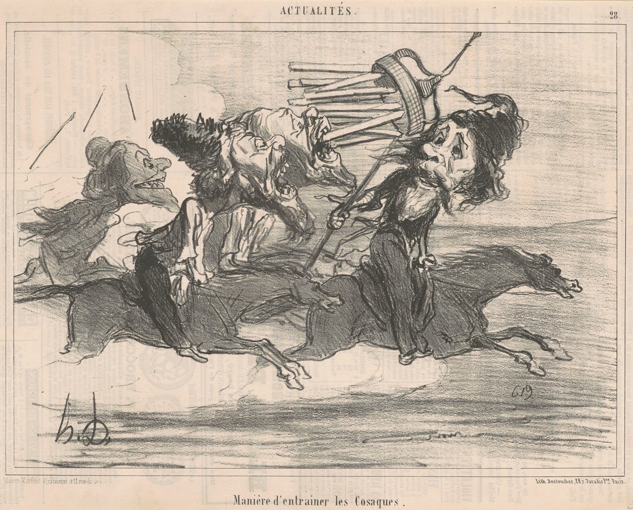 Manera de entrenar a los cosacos de Honoré Daumier