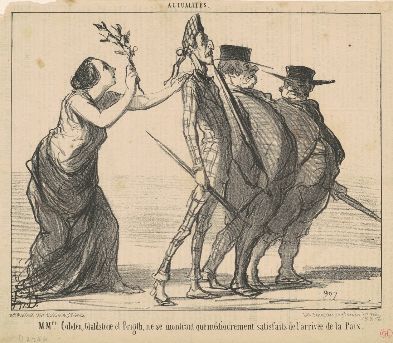 Sras. Cobden, Gladstone y Bright ... de Honoré Daumier