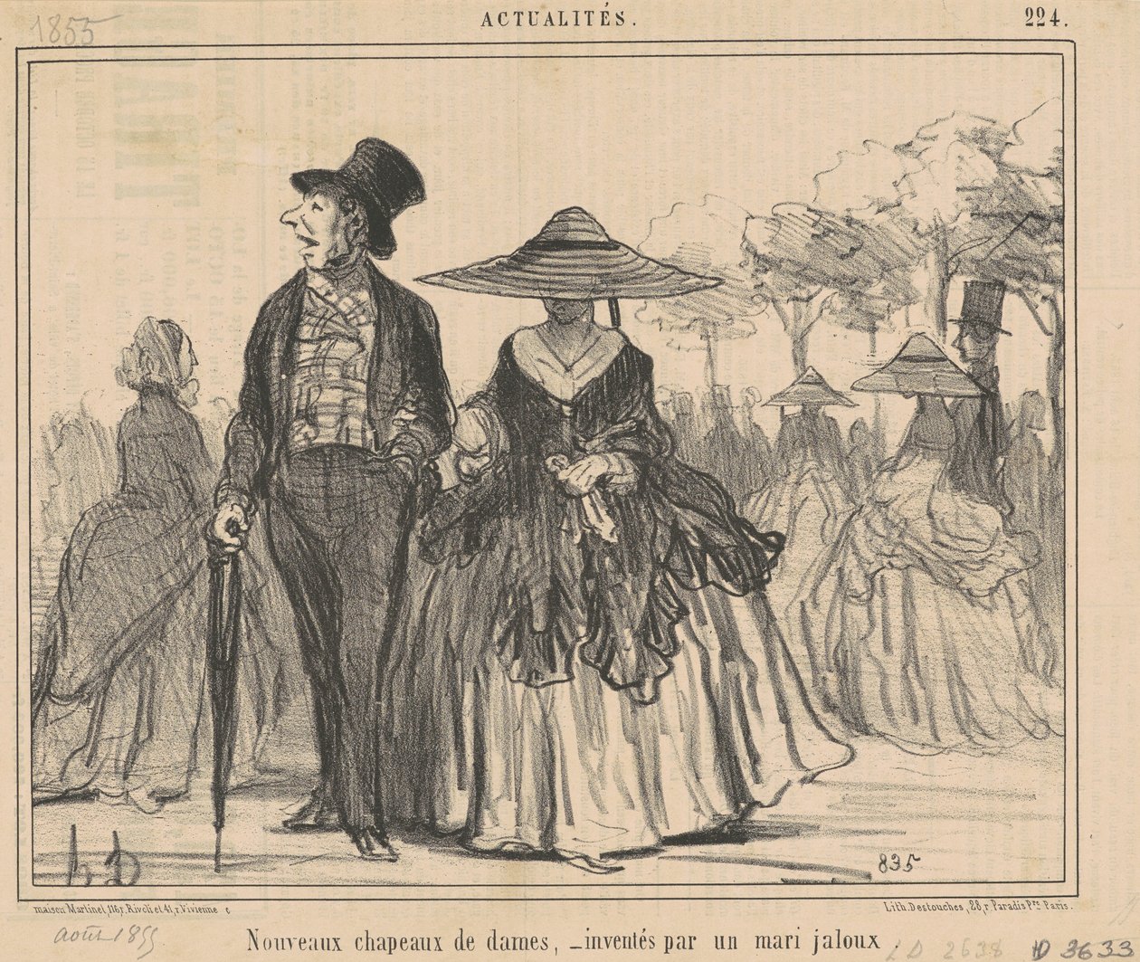Nuevos sombreros de damas... de Honoré Daumier