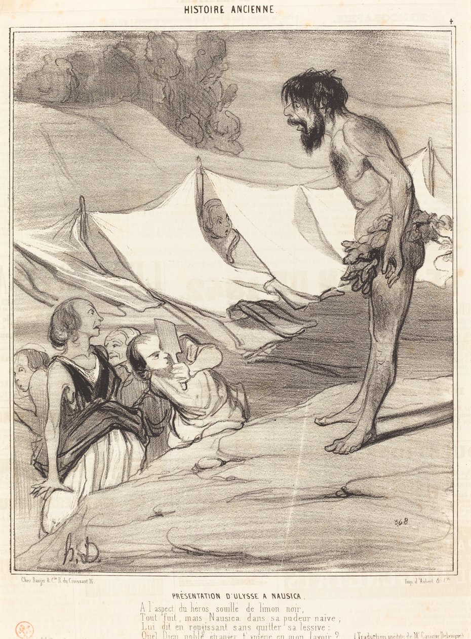 Presentación de Ulises a Nausica de Honoré Daumier