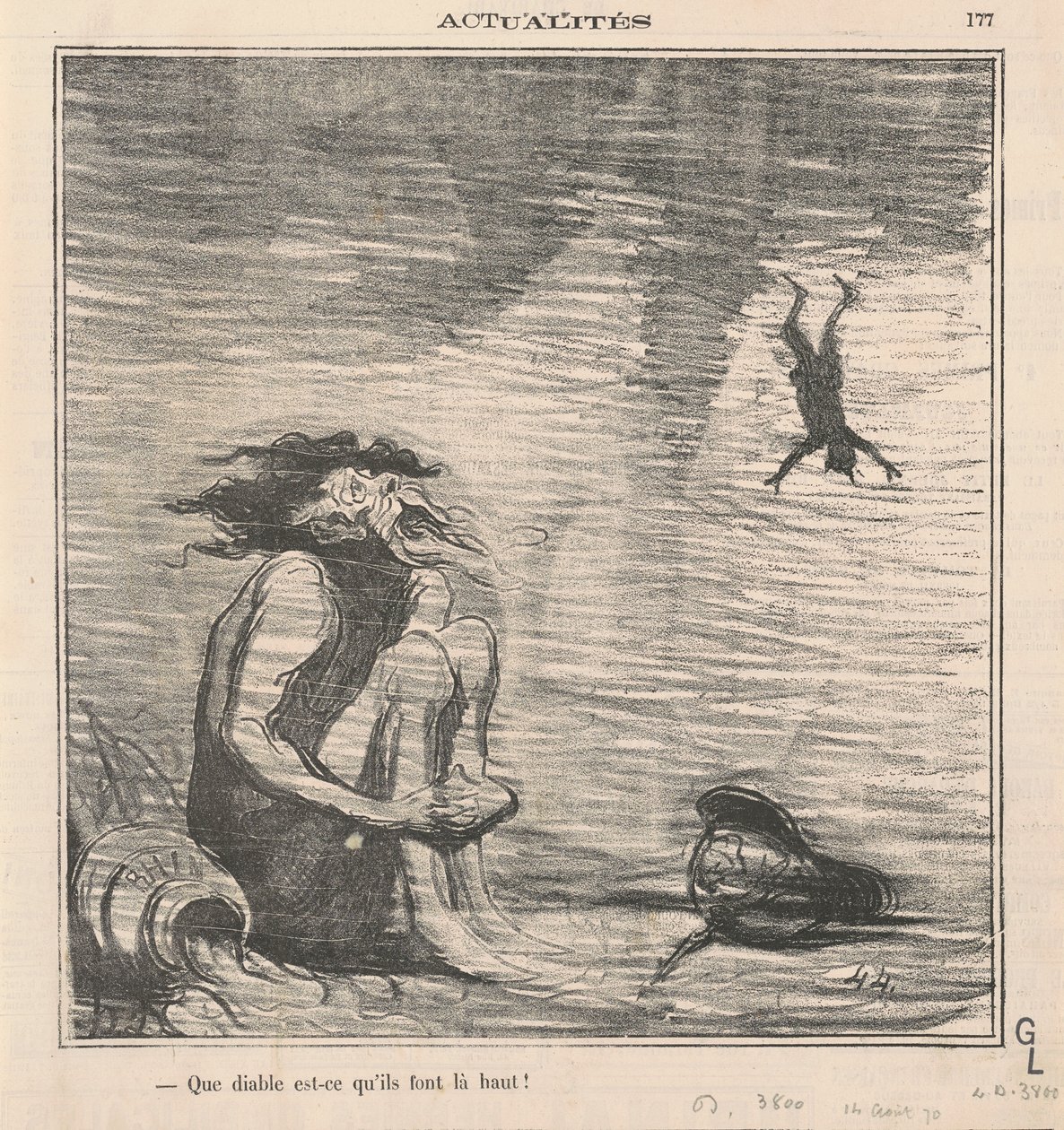 ¡Qué diablos están haciendo allá arriba! de Honoré Daumier