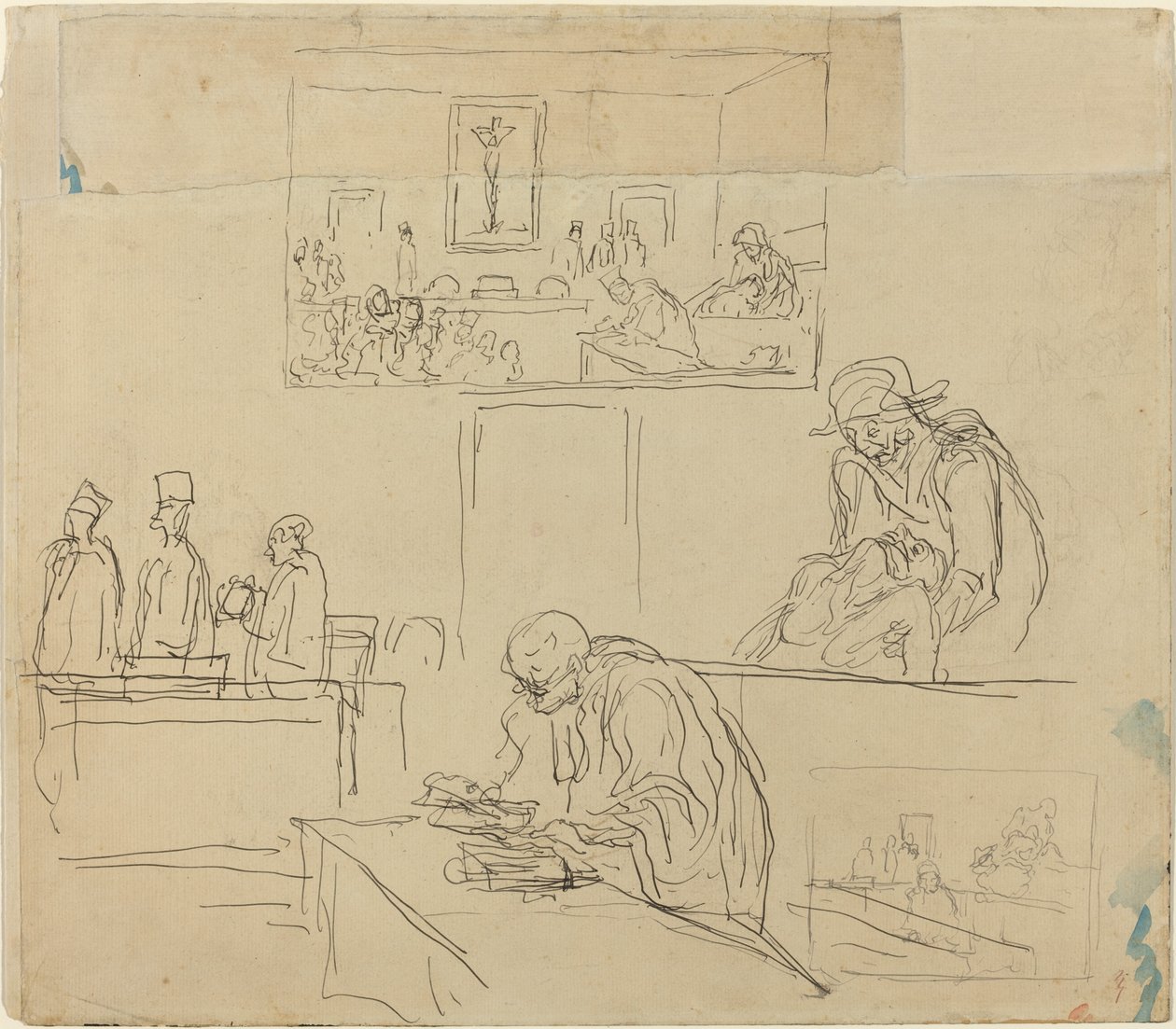Escena del Tribunal (El Veredicto) de Honoré Daumier