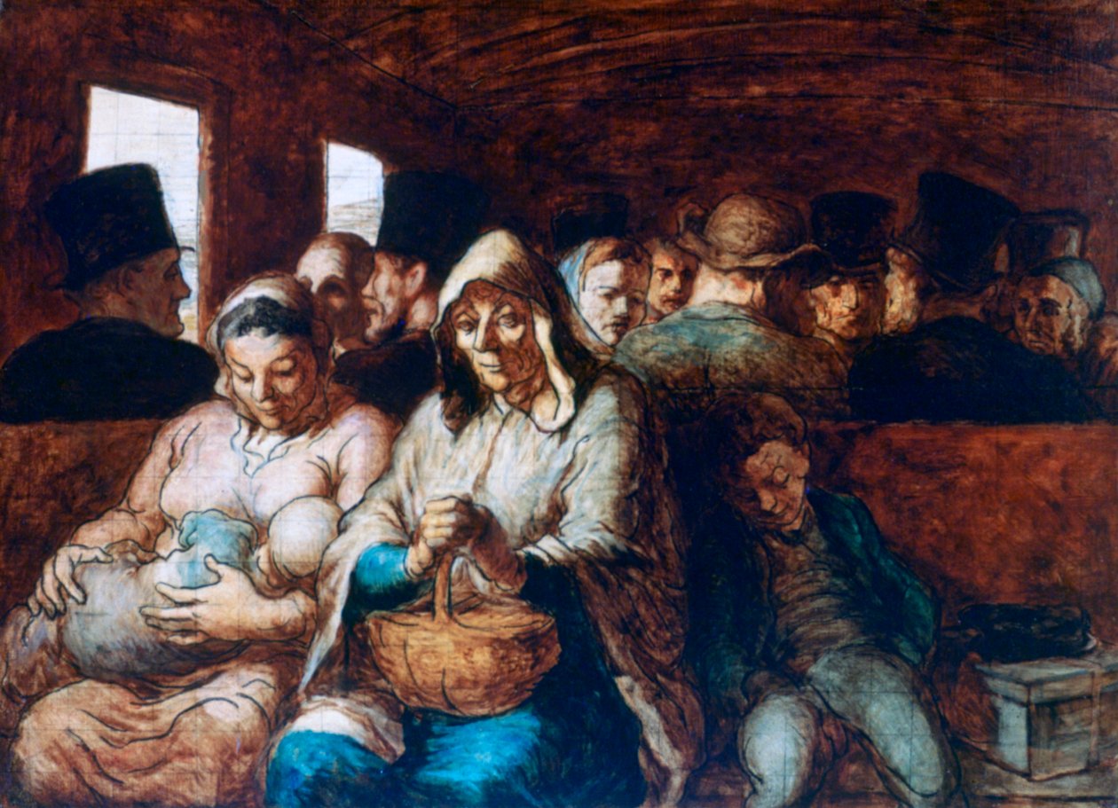 El vagón de tercera clase, c. 1863-1865 de Honoré Daumier