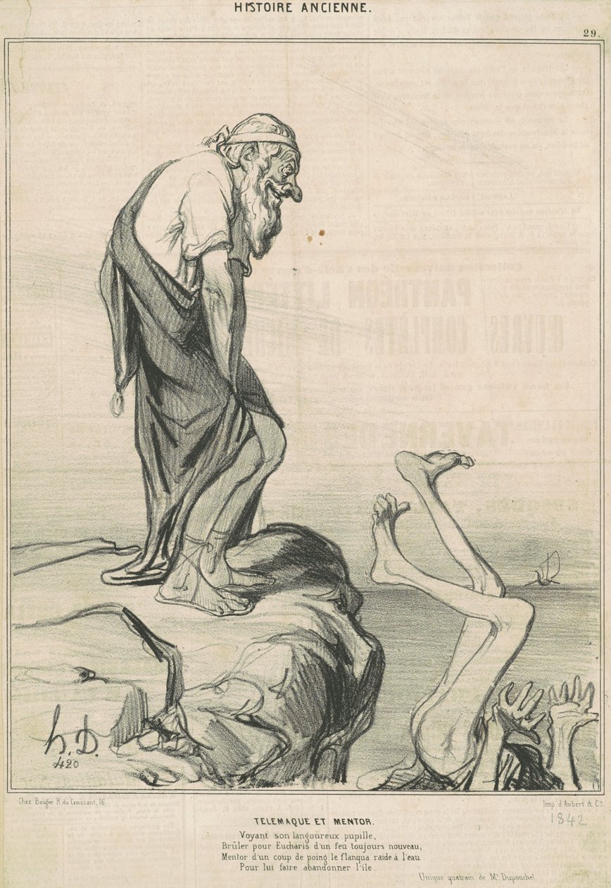 Telémaco y Mentor de Honoré Daumier