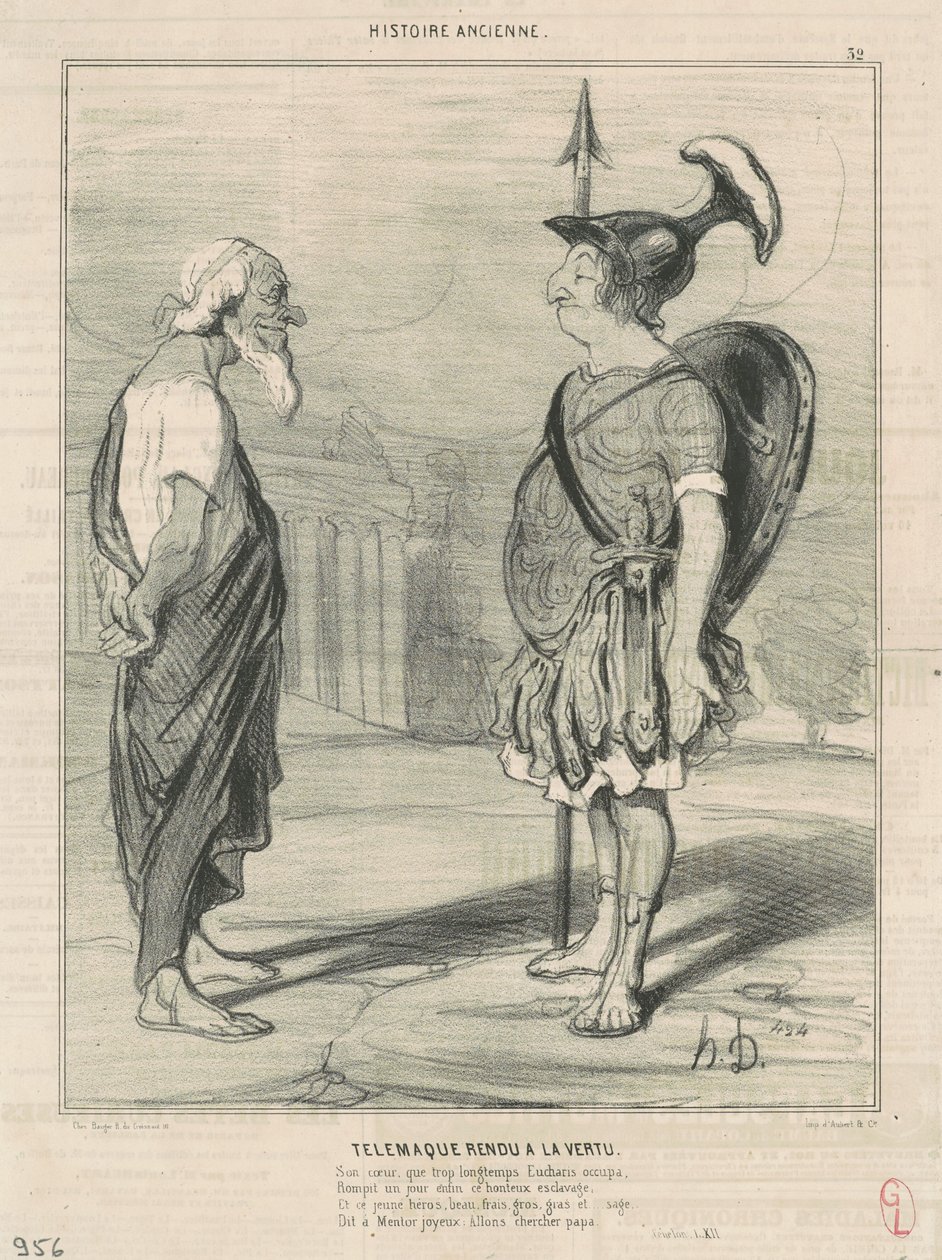 Telémaco devuelto a la virtud de Honoré Daumier