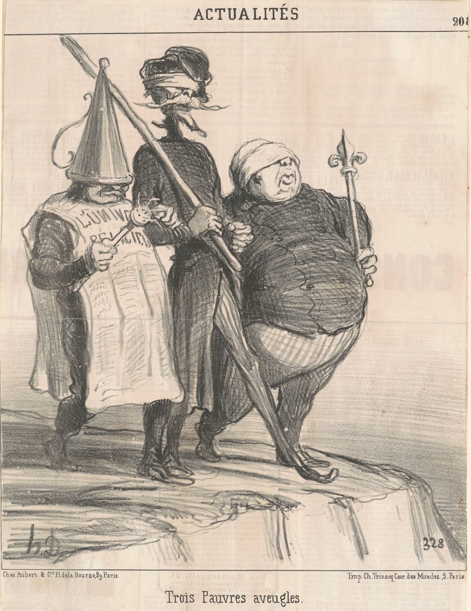 Tres pobres ciegos de Honoré Daumier