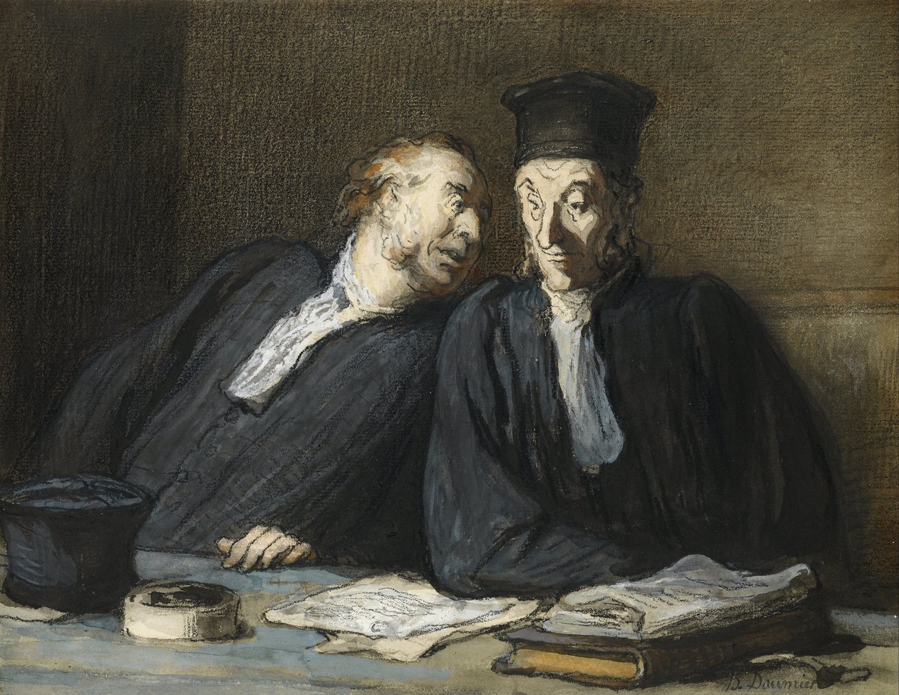 Conversación entre dos abogados de Honoré Daumier