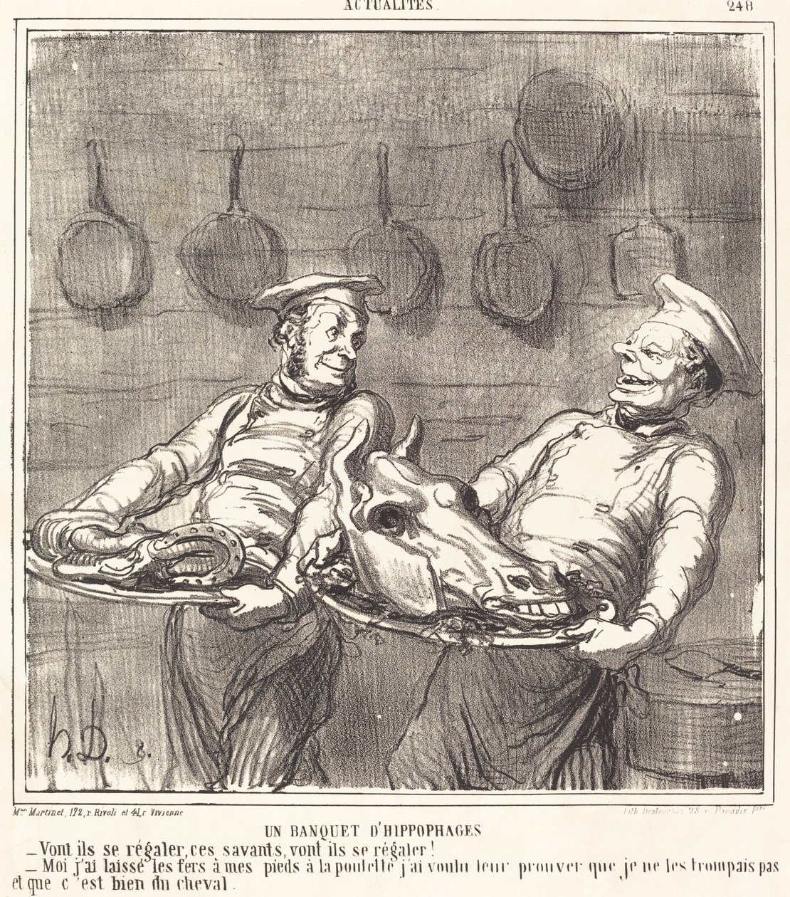 Un Banquete de Hipófagos de Honoré Daumier