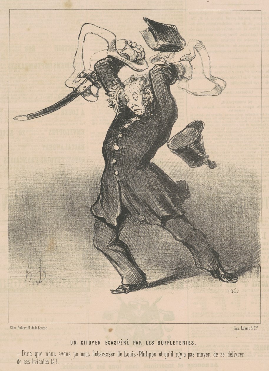 Un ciudadano exasperado por las bufeterías de Honoré Daumier