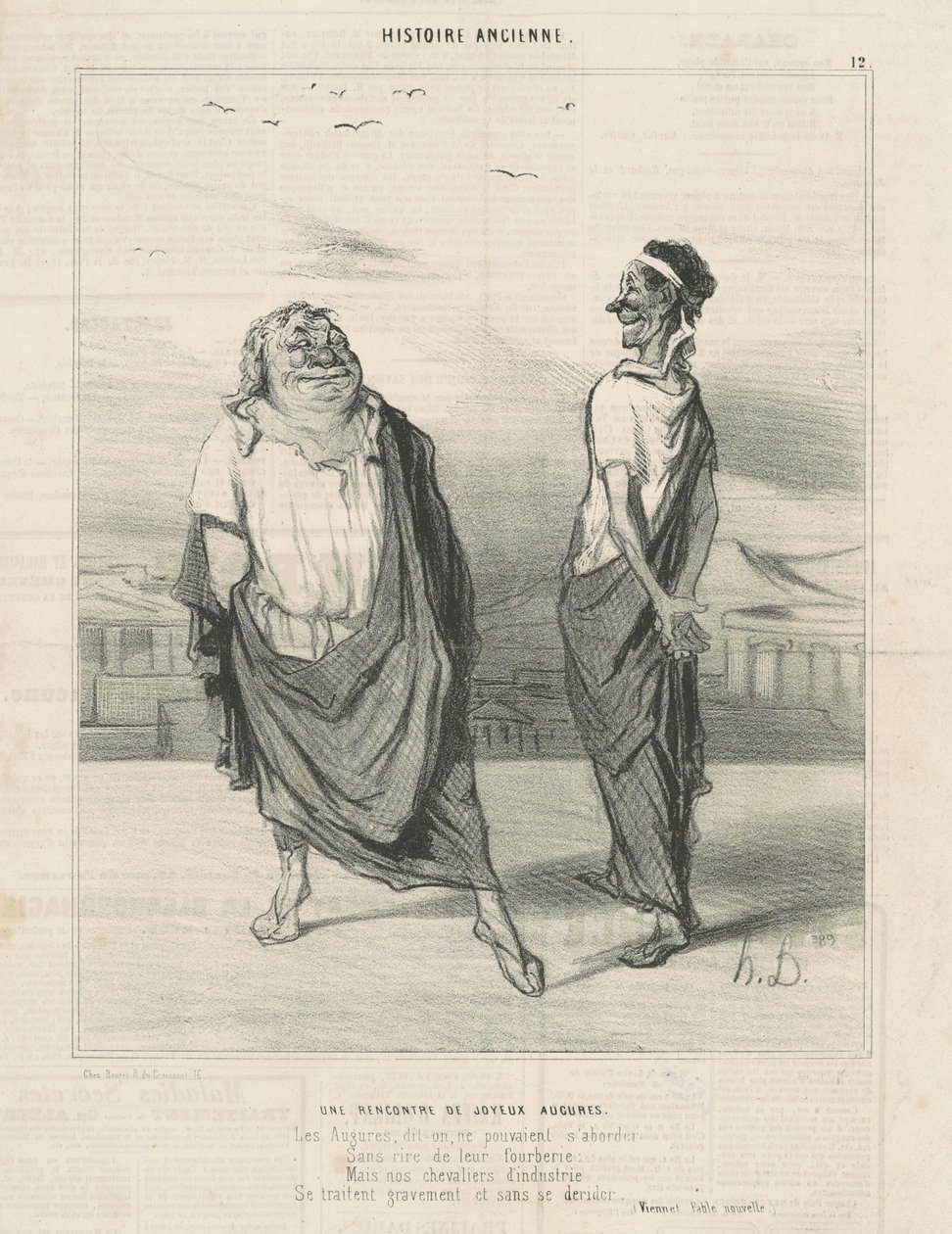 Un Encuentro de Alegres Augurios de Honoré Daumier