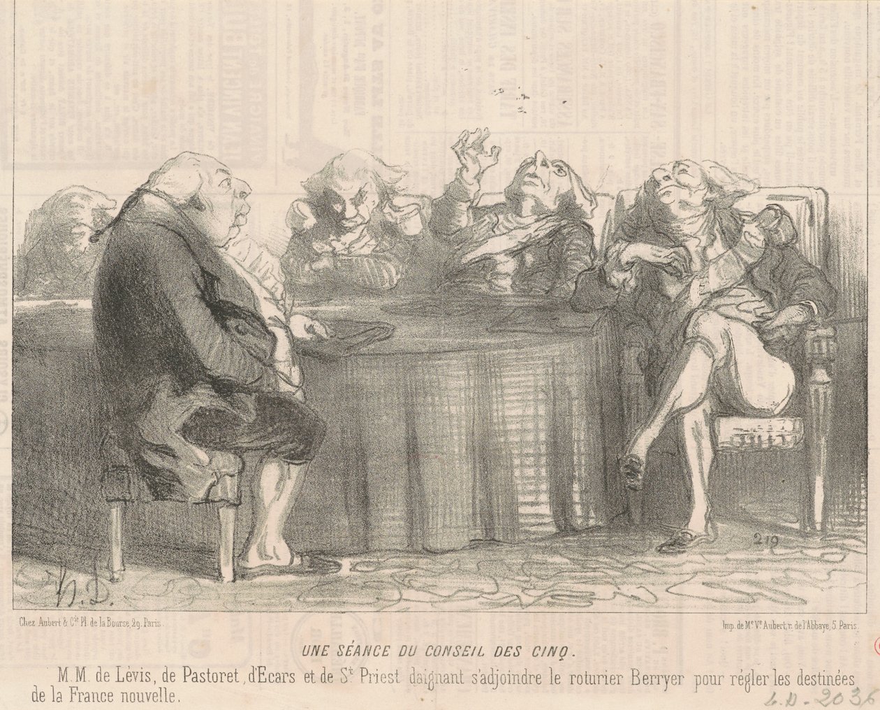 Una sesión del consejo de los cinco de Honoré Daumier