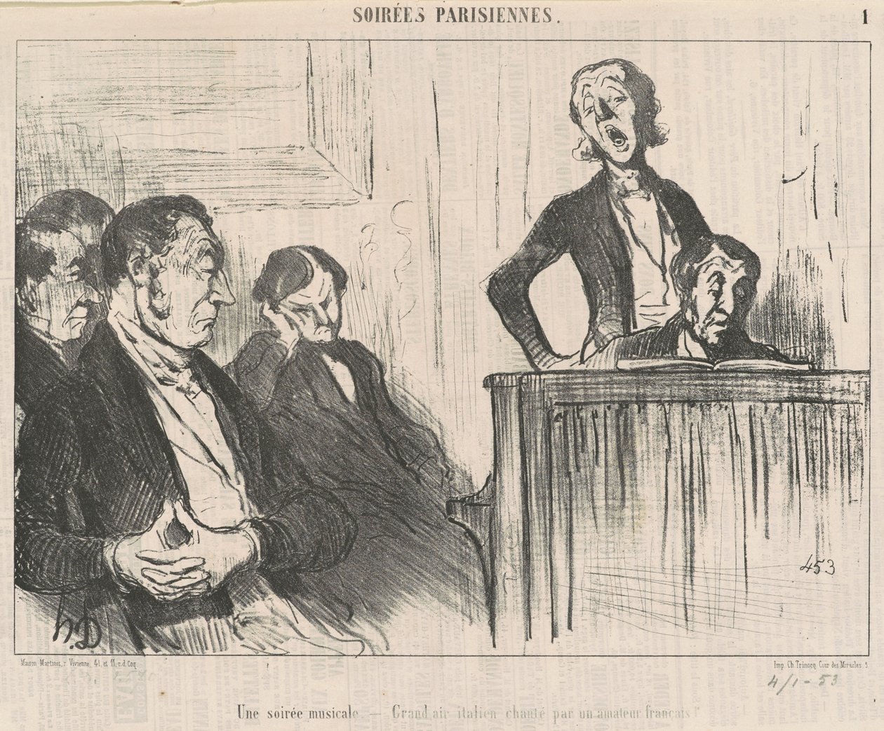 Una velada musical de Honoré Daumier