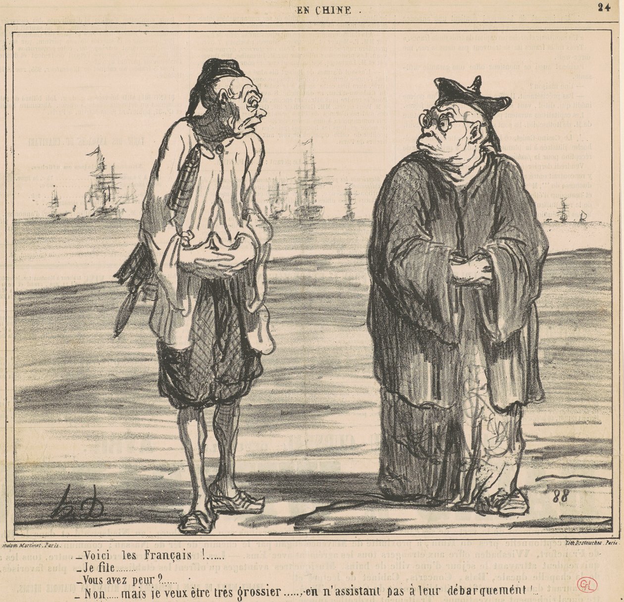 ¡Aquí están los franceses!... me voy... de Honoré Daumier
