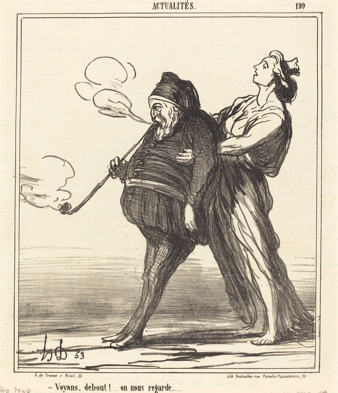 ¡Vamos!... de pie, nos están mirando de Honoré Daumier