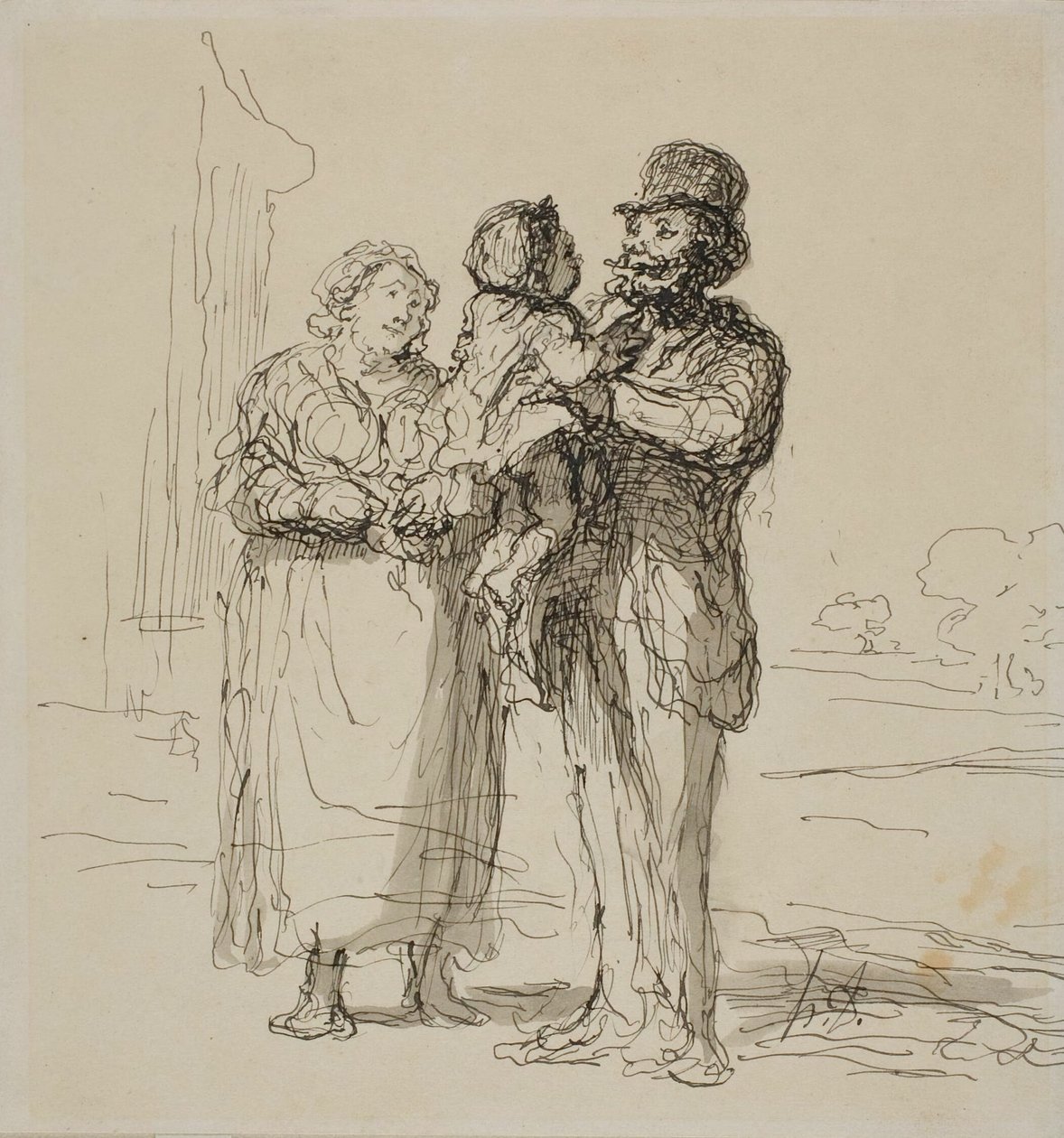 Escena familiar de Honoré Victorin Daumier