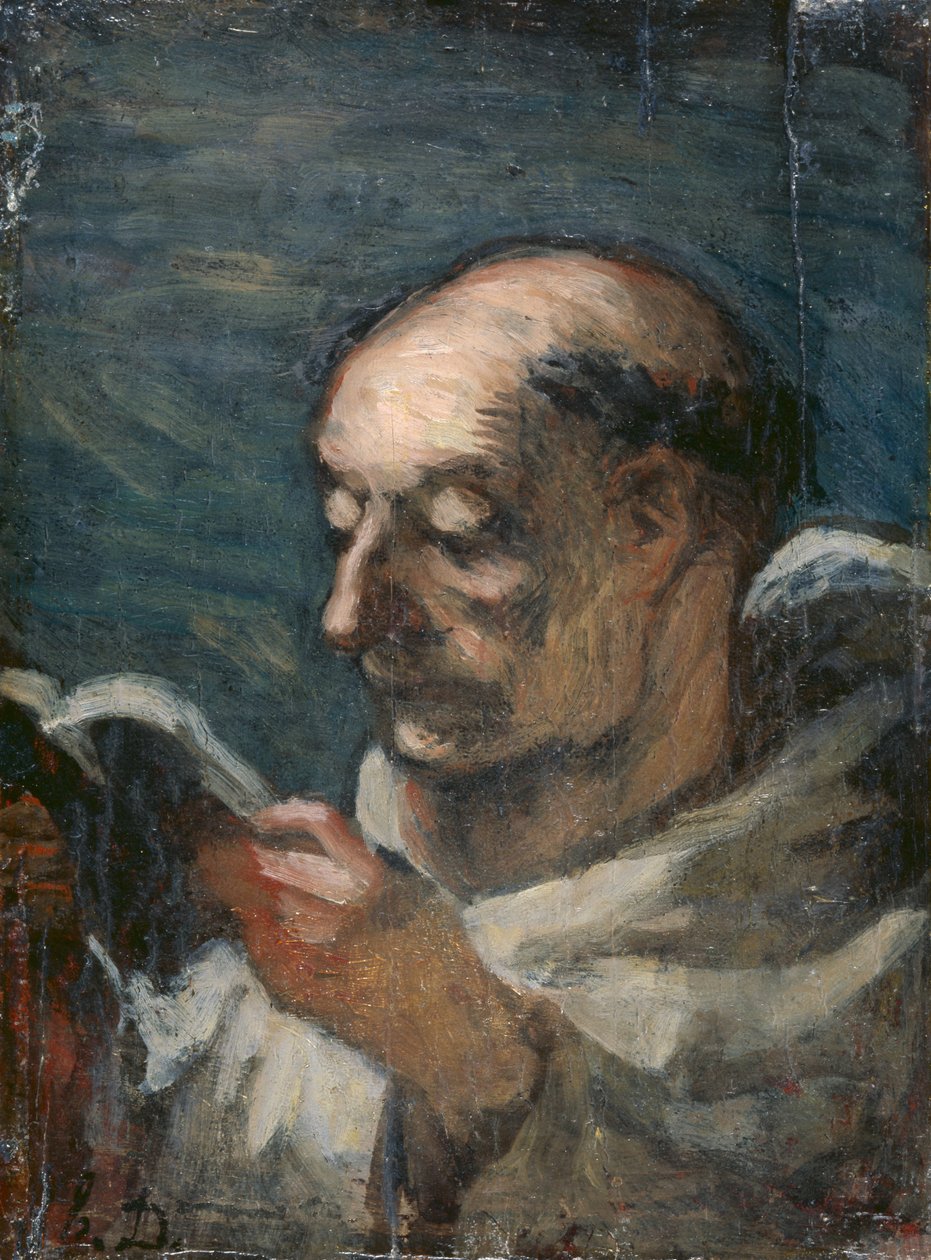 Monje leyendo de Honoré Daumier