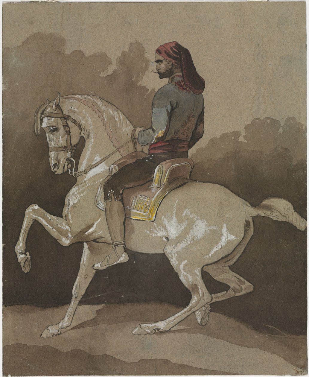 árabe a caballo de Emile Jean Horace Vernet
