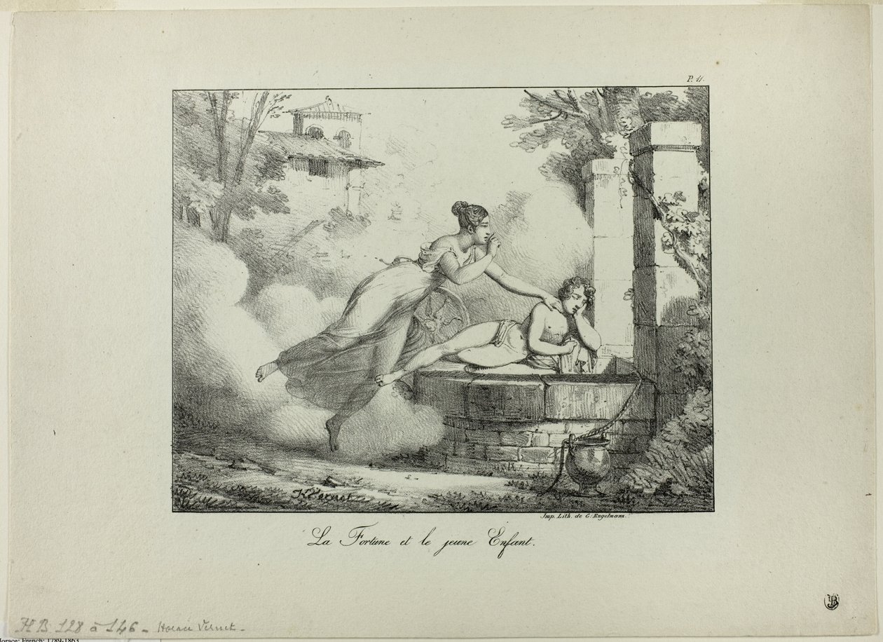 La fortuna y el niño de Emile Jean Horace Vernet