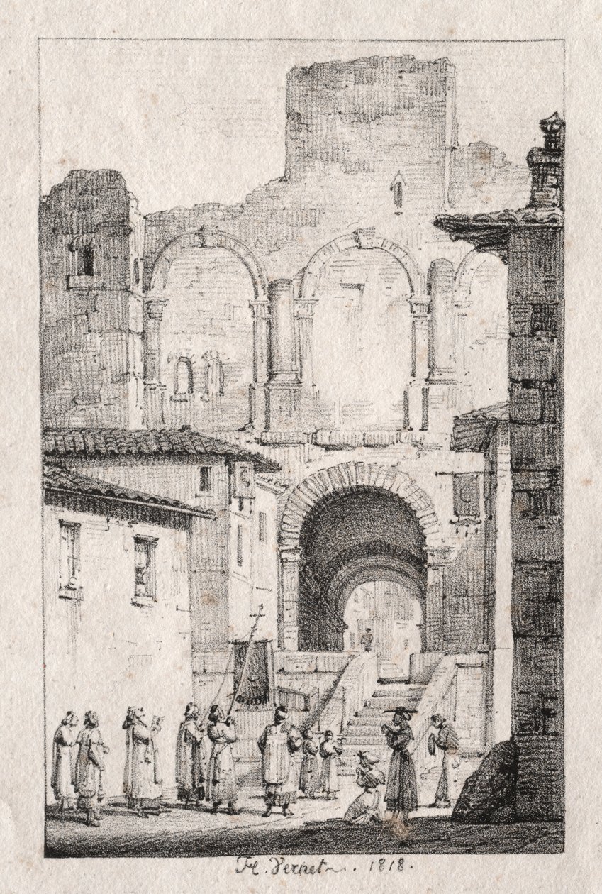 Procesión en Arles de Emile Jean Horace Vernet