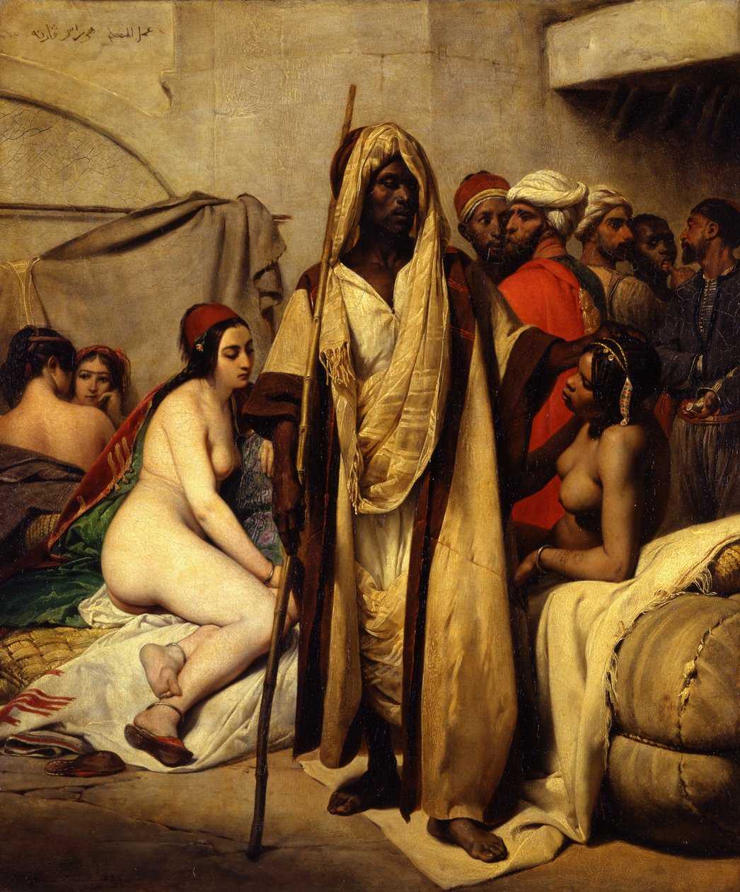 El mercado de esclavos, 1836 de Emile Jean Horace Vernet