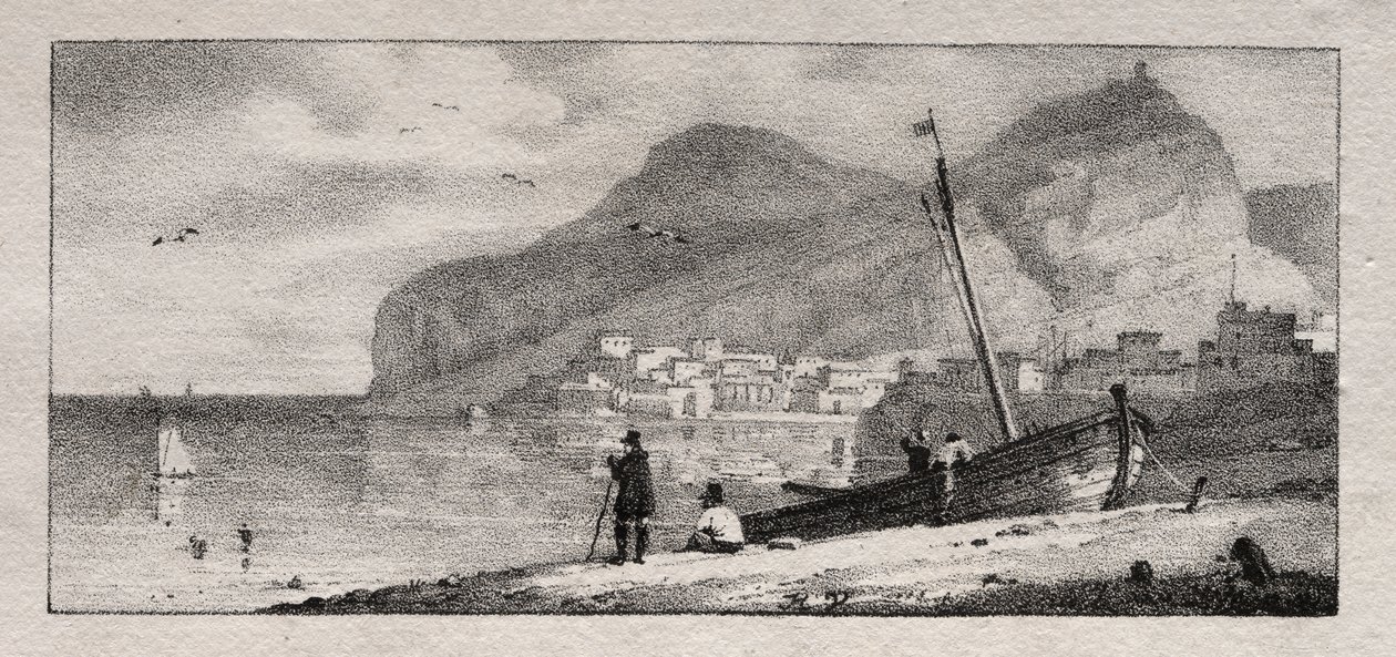 Vista de un puerto de Emile Jean Horace Vernet