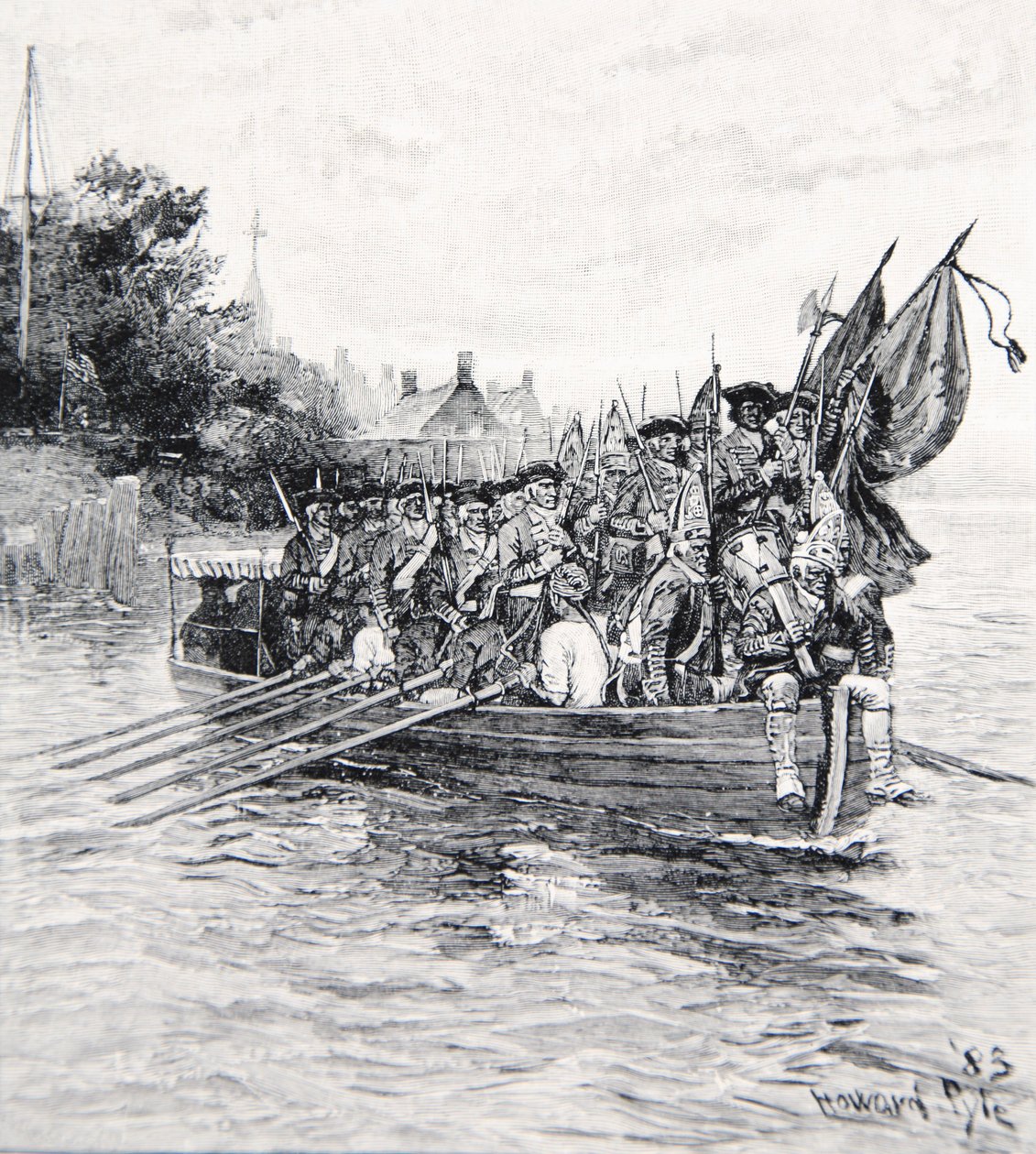 El último bote de los británicos dejando Nueva York de Howard Pyle