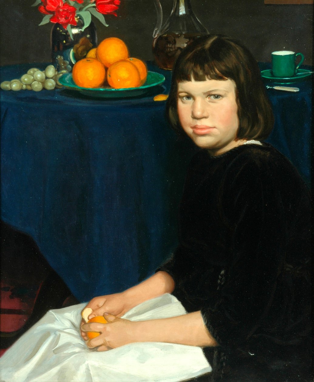 Julie con las naranjas (óleo sobre lienzo) de Howard Somerville