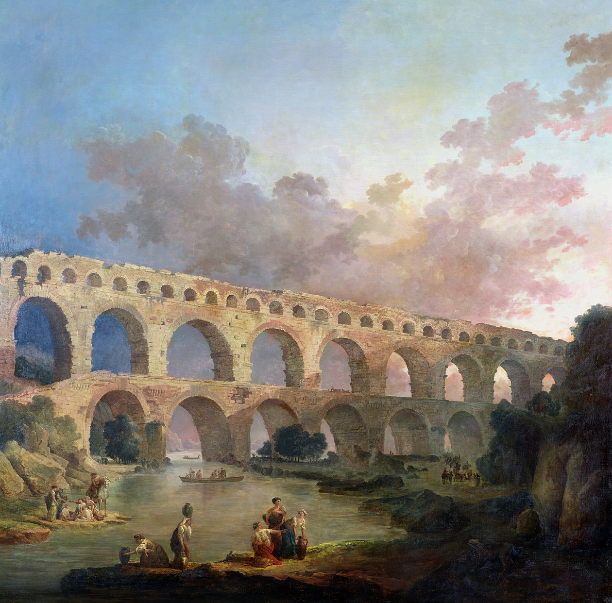 El Puente del Gard, Nimes, c.1786 de Hubert Robert