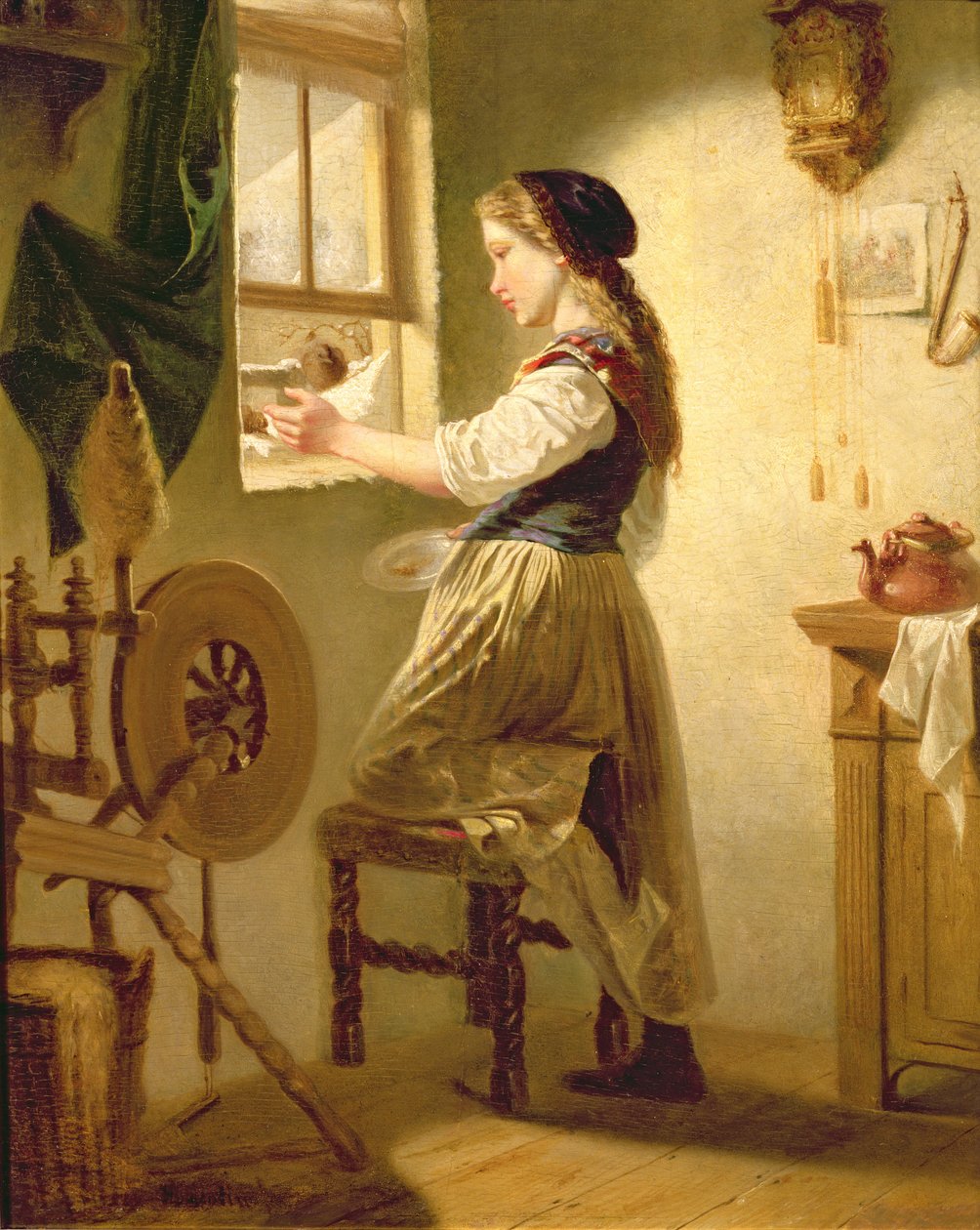 Alimentando a los Pájaros en Invierno de Hubert Salentin
