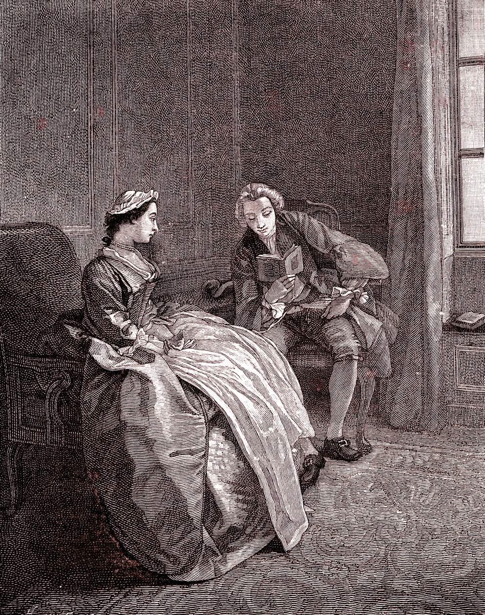 Un caballero leyendo en el siglo XVIII de Hubert Francois Gravelot