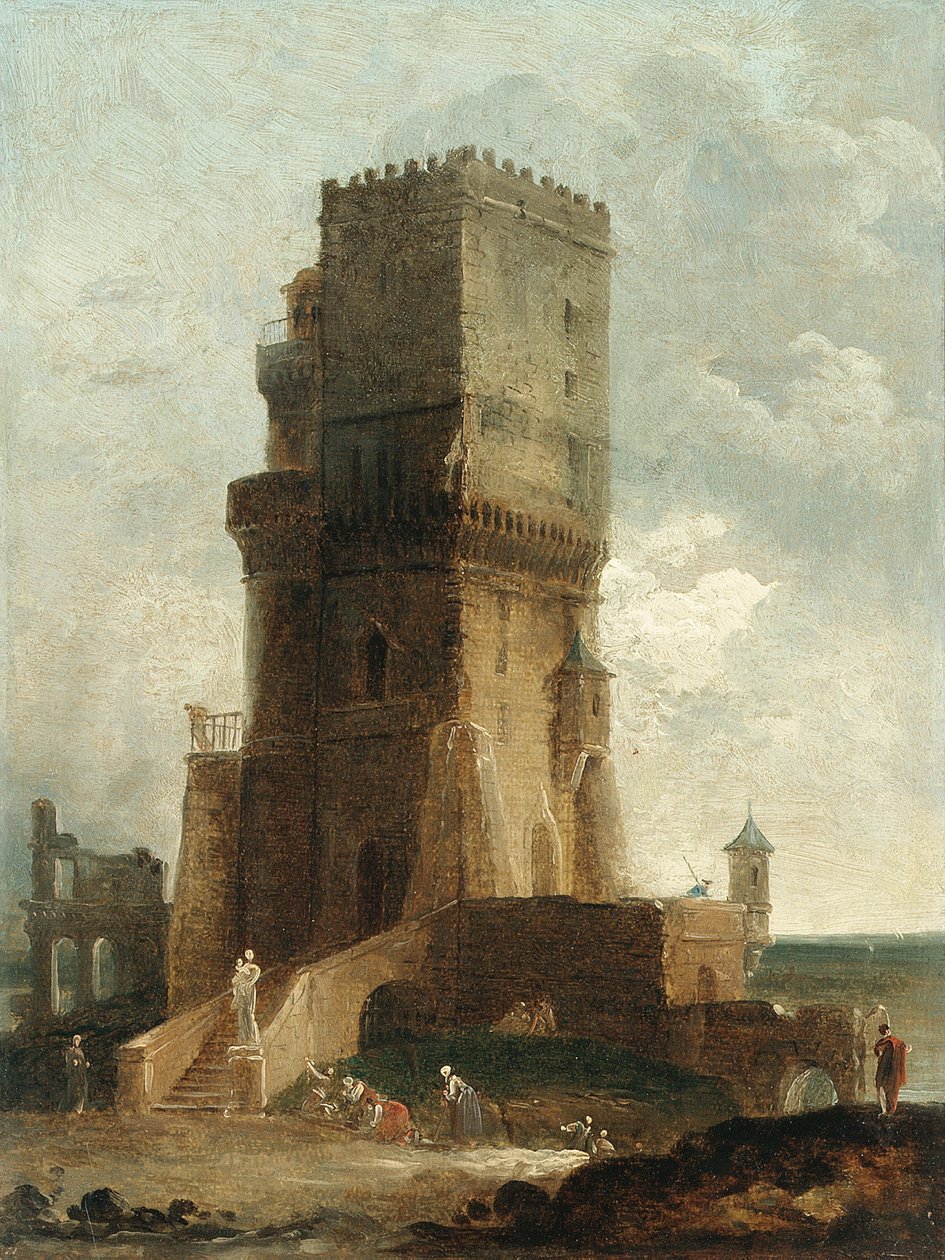 Un capricho de la Torre de Benevento de Hubert Robert
