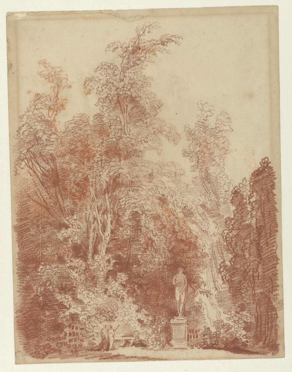 Vista en un parque con una estatua de Venus de Hubert Robert