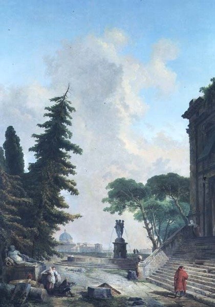 Terraza de un palacio romano de Hubert Robert