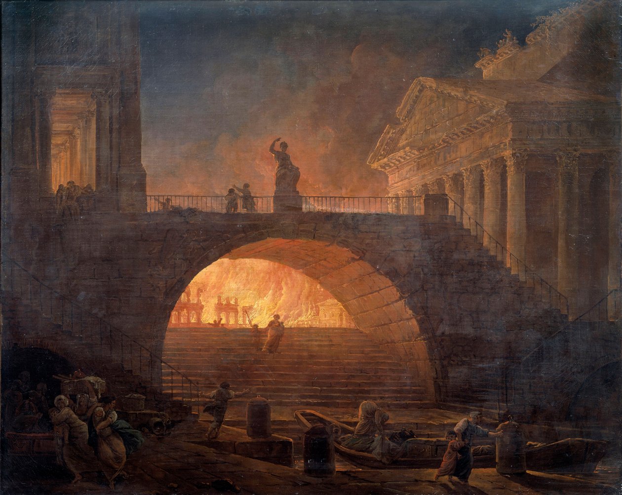 El fuego de Roma de Hubert Robert