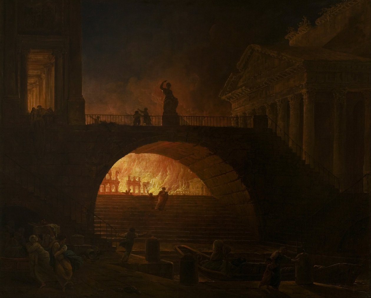 El fuego de Roma de Hubert Robert