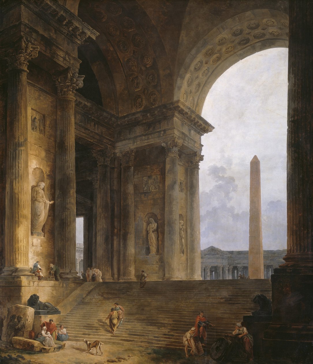 El obelisco, 1787-88 de Hubert Robert
