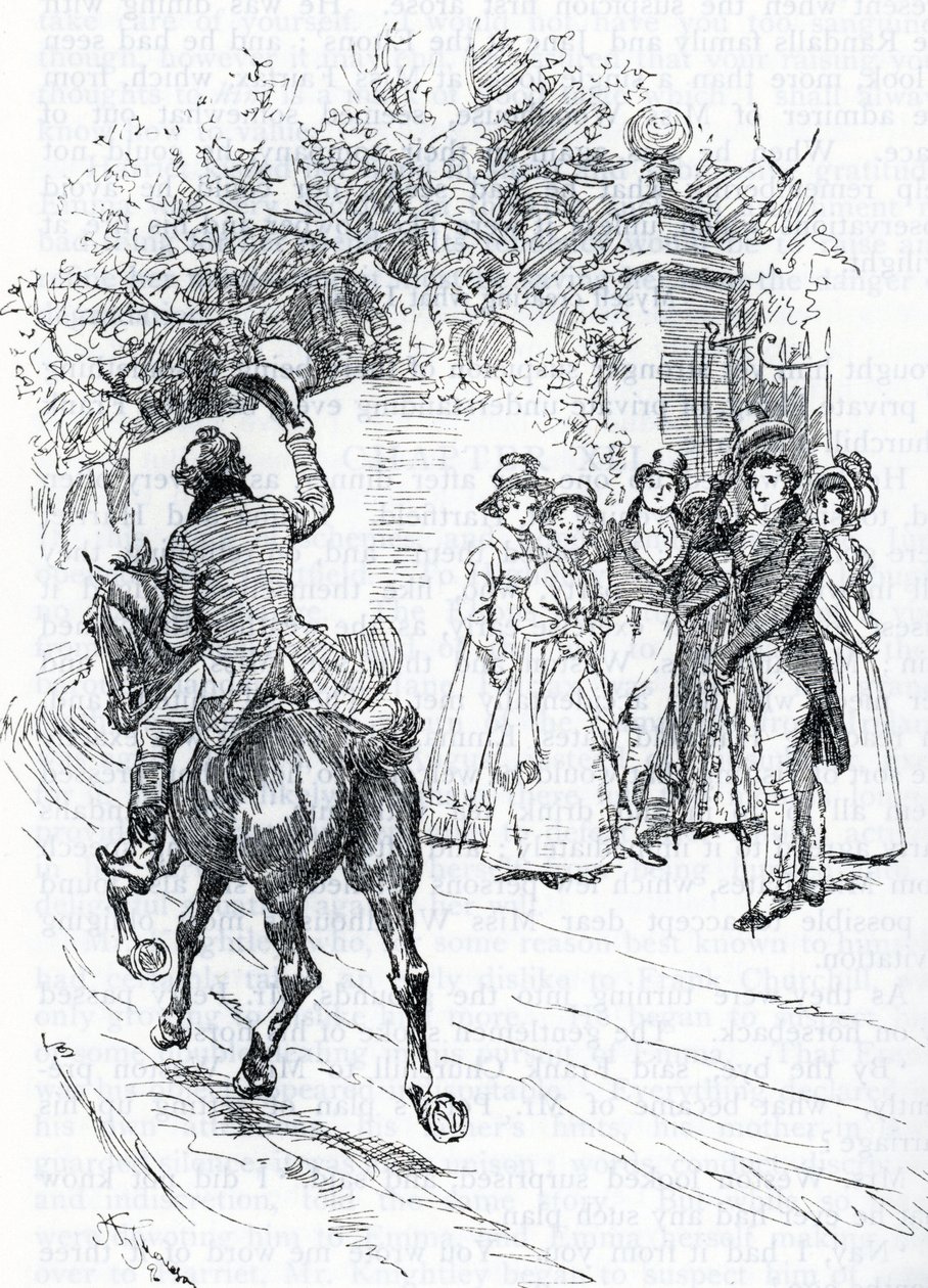 Mr Perry pasando a caballo (ilustración) de Hugh Thomson