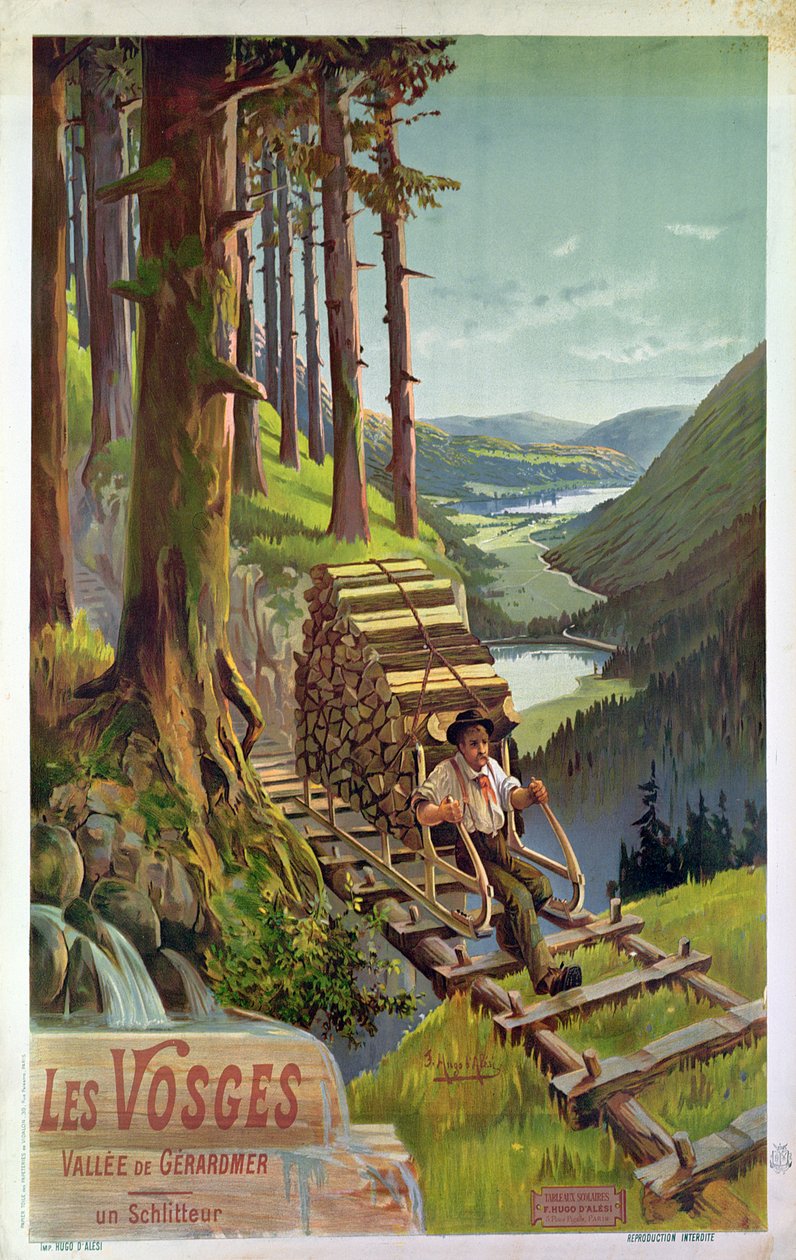 Póster publicitario de Les Vosges, 1900 de Hugo d